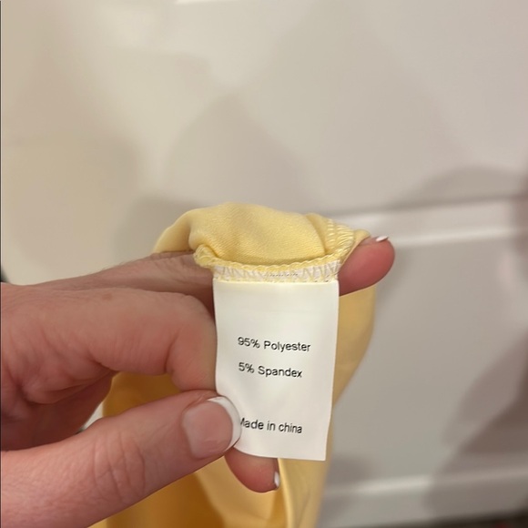 NWT Hobemty Pale Yellow 3/4 Sleeve Women’s Dress Country Club Easter Size Medium - Picture 8 of 8